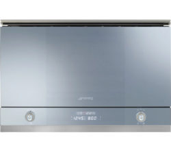 SMEG Linea MP122 Built-in Microwave with Grill - Silver